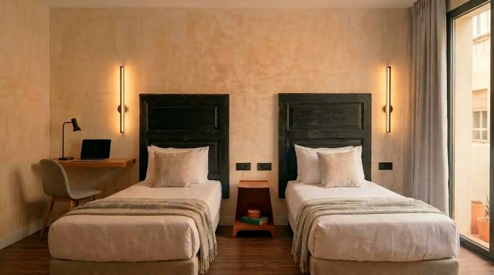 Habitación del Hotel San Vicente en Conil